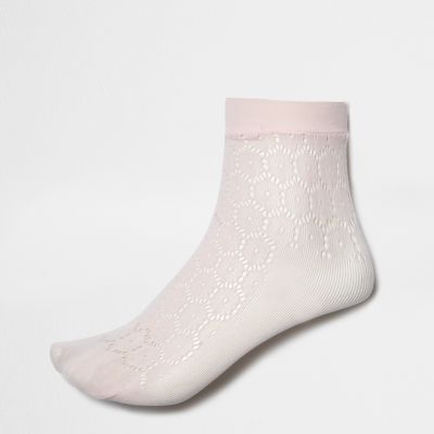 Pink crochet socks